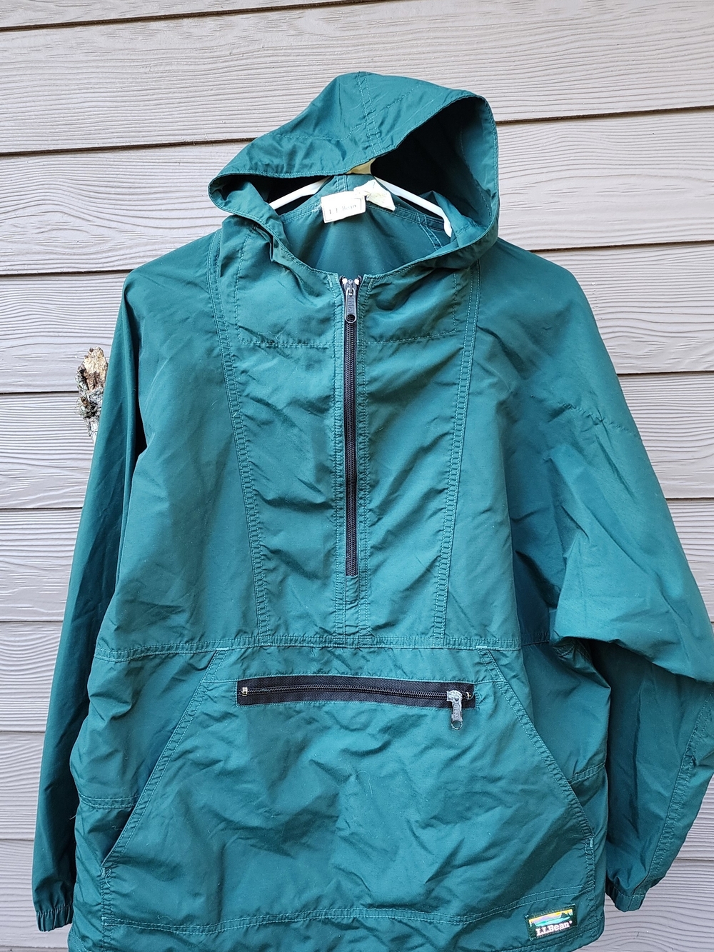 L.L. Bean Teal Hooded Utility Pullover Jacket